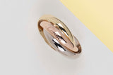 Trinity Ring - Yellow, Rose, White Gold - Size 52 - B&P