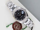 Oyster Perpetual Date 'Black Arabic Diamond Dial - Oyster'