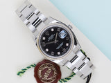 Oyster Perpetual Date 'Black Arabic Diamond Dial - Oyster'