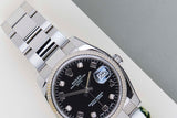 Oyster Perpetual Date 'Black Arabic Diamond Dial - Oyster'
