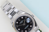 Oyster Perpetual Date 'Black Arabic Diamond Dial - Oyster'