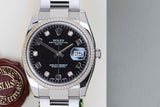 Oyster Perpetual Date 'Black Arabic Diamond Dial - Oyster'