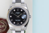 Oyster Perpetual Date 'Black Arabic Diamond Dial - Oyster'