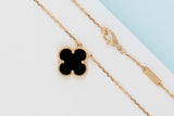 Vintage Alhambra Necklace - Yellow Gold - Onyx - 42 CM - B&P