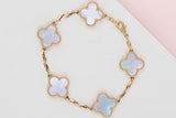 Vintage Alhambra Bracelet - 5 Motifs - Mother Of Pearl - 17,5 CM - B&P