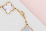 Vintage Alhambra Bracelet - 5 Motifs - Mother Of Pearl - 17,5 CM - B&P