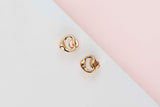 Elsa Peretti Open Heart Stud Earrings - 11 MM - Yellow Gold - Pouch