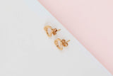 Elsa Peretti Open Heart Stud Earrings - 11 MM - Yellow Gold - Pouch