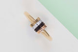 Quatre Classique Ring - 18K Yellow, White & Rose Gold - Brown PVD & Diamonds - Size 59 - B