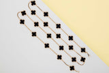 Vintage Alhambra Necklace - Yellow Gold - 20 Motifs - Onyx - 86 CM - B&P