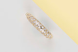 Domed Band Ring Yellow Gold & Diamonds - Size 55