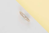 Domed Band Ring Yellow Gold & Diamonds - Size 55