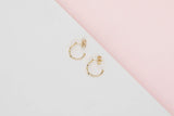 Flora Hoop Earrings - Leaves - Yellow Gold