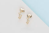 Flora Hoop Earrings 'Flat Leaves' - Yellow Gold