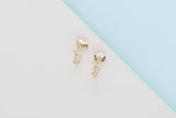 Flora Hoop Earrings 'Flat Leaves' - Yellow Gold