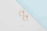 Flora Hoop Earrings 'Flat Leaves' - Yellow Gold