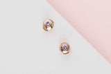 D'Amour Earstuds - Rose Gold & Rose Sapphire - Pouch & Papers