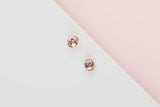 D'Amour Earstuds - Rose Gold & Rose Sapphire - Pouch & Papers