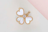 Sweet Hearts Ring - Yellow Gold - Mother Of Pearl - Size 53 - B