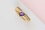 Friendship Ring - Yellow Gold - Amethyst - Size 53 - B