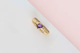 Friendship Ring - Yellow Gold - Amethyst - Size 53 - B