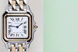 Panthère Medium 'Steel & Yellow Gold - White Roman Dial'