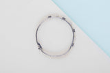 14 ct. White Gold Bracelet - Pearls & Sapphires - 19CM