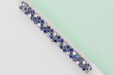 White Gold Bracelet - Diamonds & Sapphires - 17CM