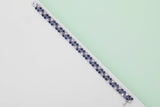 White Gold Bracelet - Diamonds & Sapphires - 17CM