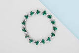Bracelet - 18ct. White Gold - Emerald & Diamonds - 18.5 CM