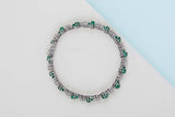 Bracelet - 18ct. White Gold - Emerald & Diamonds - 18.5 CM