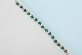 Bracelet - 18ct. White Gold - Emerald & Diamonds - 18.5 CM