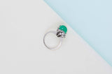 Ring - 18ct. White Gold - Chrysoprase & Diamonds - Size 55