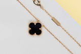 Vintage Alhambra Necklace - Yellow Gold - Onyx - 42 CM - B&P