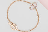Chaine d'Ancre Contour Bracelet - Rose Gold & Diamonds - 17,5 CM - B&P