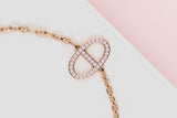 Chaine d'Ancre Contour Bracelet - Rose Gold & Diamonds - 17,5 CM - B&P