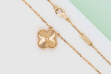 Vintage Alhambra Necklace - Guilloche - Yellow Gold - 42CM - B&P