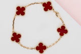 5 Motifs Bracelet - Yellow Gold - Carnelian - 19,5 CM - B&P