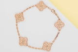 Vintage Alhambra Bracelet - 5 Motifs - Rose Gold - 19,5 CM - B&P