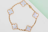 Vintage Alhambra Bracelet - 5 Motifs - Mother Of Pearl - 19,5 CM - B&P