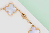 Vintage Alhambra Bracelet - 5 Motifs - Mother Of Pearl - 19,5 CM - B&P