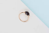 Rose Gold Ring - Garnet and Mother of Pearl - Size 53