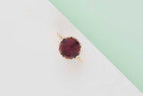 Rose Gold Ring - Garnet and Mother of Pearl - Size 52