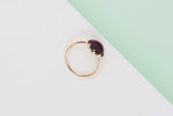 Rose Gold Ring - Garnet and Mother of Pearl - Size 52