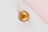 Rose Gold Ring - Citrine Quartz and Mother of Pearl - Size 52