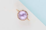 Rose Gold Ring - Amethyste and Mother of Pearl - Size 53