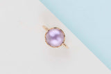 Rose Gold Ring - Amethyste and Mother of Pearl - Size 53