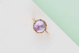 Rose Gold Ring - Amethyste and Mother of Pearl - Size 54
