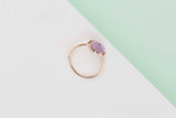 Rose Gold Ring - Amethyste and Mother of Pearl - Size 54