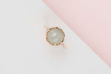 Rose Gold Ring - Gray Sapphire and Mother of Pearl - Size 54